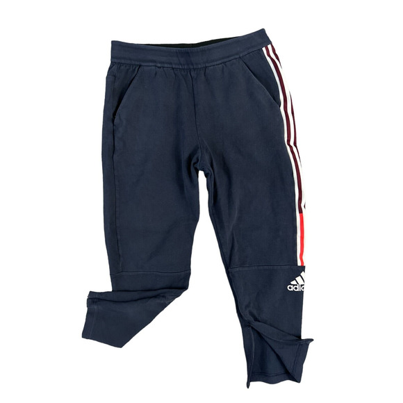 Adidas Blue‎ Sweatpants With Logo & Zipper Men's Size Large - Picture 1 of 5